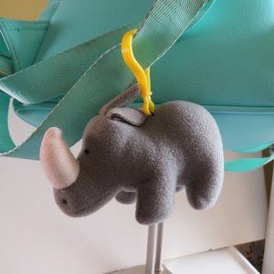 Rhino BACKPACK CLIP plush mini stuffed animal #2 zoo animals